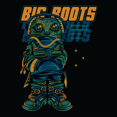 Big Boots Cat Techwear Animal Mutant Illustration