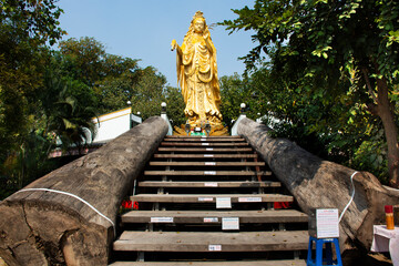 Guan Yin bodhisattva goddess or Guishan guanyin statue for thai people foreign travelers travel...