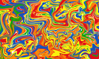 Abstract red, yellow and blue soft liquid gradient background, blur