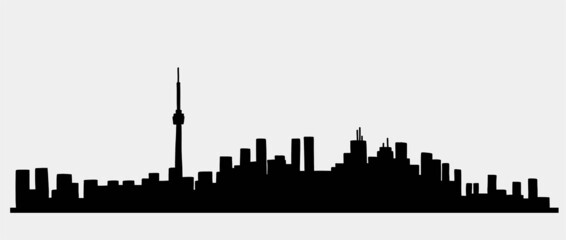 Fototapeta premium modern cityscape skyline outline doodle drawing on white background.