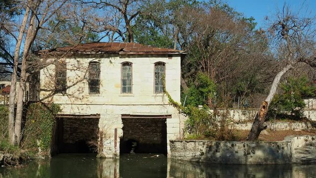 Sunny View Of The Water Gate In Brackenridge Park