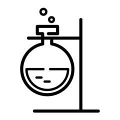 Test tube flat icon. Pictogram for web. Line stroke. Isolated on white background. Chemistry icons vector eps10