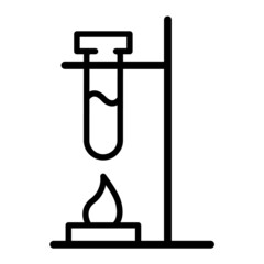 Test tube flat icon. Pictogram for web. Line stroke. Isolated on white background. Vector eps10