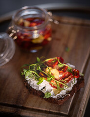 bruschetta with tomato and cheese