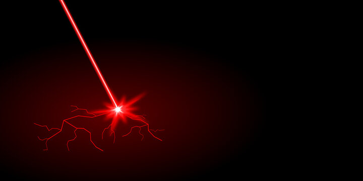 roter Laser Blitz schwarzer Hintergrund