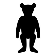 Teddy Bear Toy. Silhouette icon vector illustration.