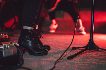Fototapeta premium girl's foot on stage