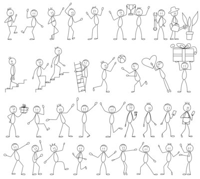 figure people collection ,contour, vector