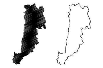 Mutuipe municipality (Bahia state, Municipalities of Brazil, Federative Republic of Brazil) map vector illustration, scribble sketch Mutuipe map
