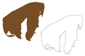 Poel island (Federal Republic of Germany) map vector illustration, scribble sketch Poel map © danlersk