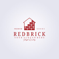 Fototapeta premium bricklayer home bricks company logo vector illustration design