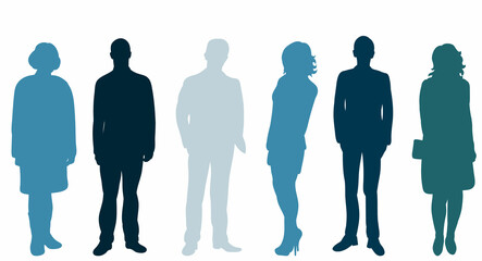 people silhouette ,on white background, vector