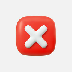 Fototapeta premium Negative or decline sign 3d vector illustration. Interface button isolated on white.