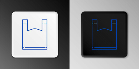 Line Plastic bag icon isolated on grey background. Disposable cellophane and polythene package prohibition sign. Colorful outline concept. Vector