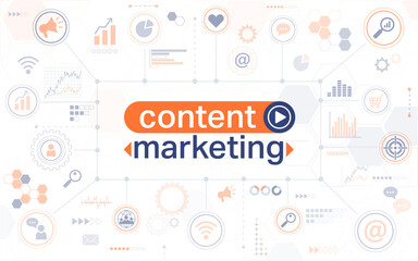 Fototapeta na wymiar Content marketing horizontal web banner
