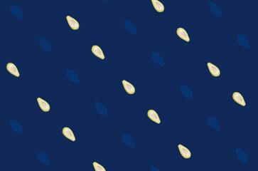 Colorful pattern of fresh avocados on blue background. Top view. Flat lay. Pop art design