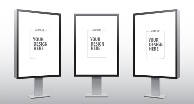 Blank Billboard Realistic Vector Mockup for Outdoor Advertising Poster Design.