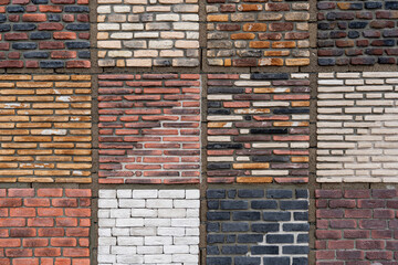 Decor stone cladding plates on the wall. Front exterior and  interior castle facade with ancient...