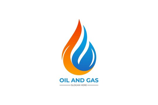 HVAC, oil, gas, air condition and heating logo.
