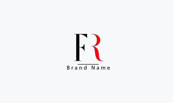 FR RF F R abstract vector logo monogram template