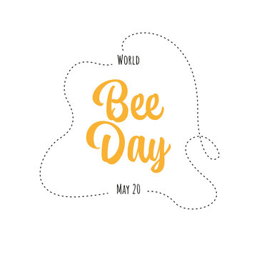 World Bee Day - calligraphy hand lettering with honeycombs
