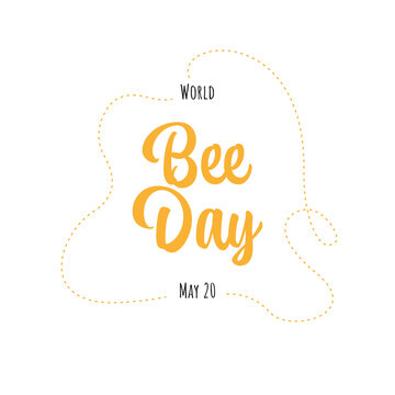 World Bee Day - calligraphy hand lettering with honeycombs