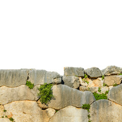 Ancient Rocky Wall Isolated Photo