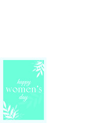 card with women's day in vector, congratulations on March 8, spring poster, minimalism, discreet postcard with spring holiday, printing from March 8