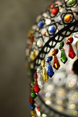 Fototapeta na wymiar Moroccan chandelier. Moroccan chandelier. crystals.