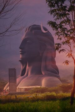 BEAUTIFUL ISHA YOGA ADIYOGI SHIVA STATUE PHOTO