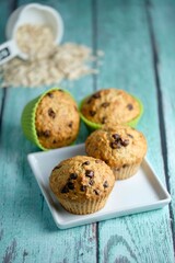 Oatmeal chocolate chips muffins