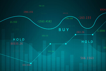 2d rendering Stock market online business concept. business Graph 