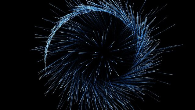 firework spiral animation with sparkles and rockets alpha channel
