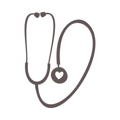 Stethoscope. Medical instrument icon. Isolated vector image on a white background.