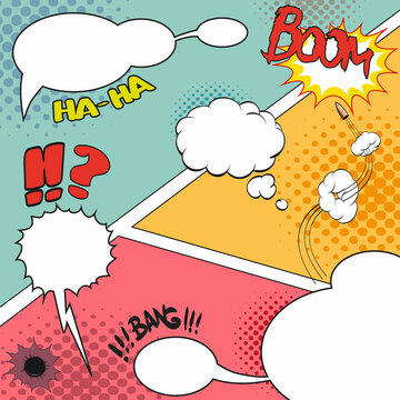 Comic book speech bubbles background, vector illustration