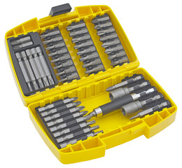 bits for a screwdriver on a white background