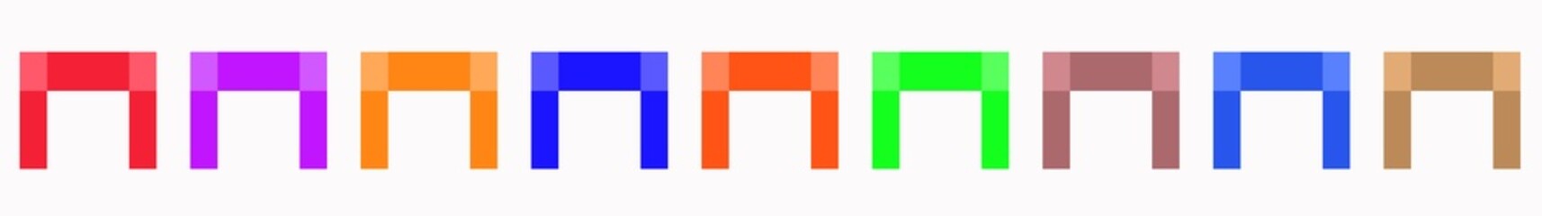 NFT Accessories set of Different colors HANDLEBARS, non fungible tokens crypto art, cryptopunk concept on background