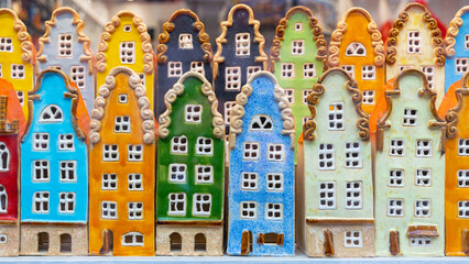 Fototapeta na wymiar Gingerbread in colorful glaze. Souvenir sweets of Gdansk