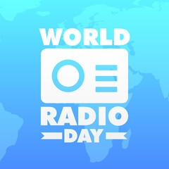 world radio day 13th february modern creative minimalist banner, sign, design concept, cover, social media post, template with radio icon and an abstract background. 