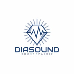 simple diamond logo and sound or rhythm. vector illustration for business logo or icon