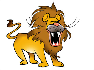 Illustration of a roaring lion