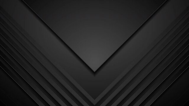 Black arrows abstract technology geometric motion background. Seamless looping. Video animation Ultra HD 4K 3840x2160