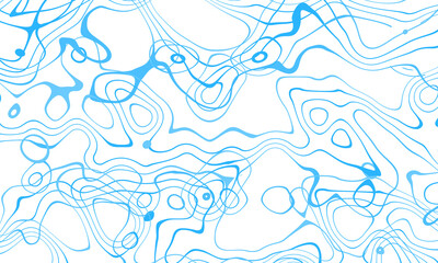 Abstract line drawing blue colors pattern white background.
