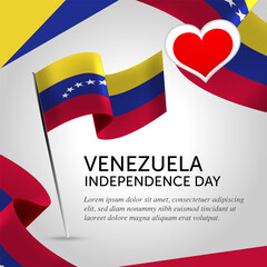 Anniversary Independence Day Venezuela. Banner, Greeting card, Flyer design. Poster Template Design