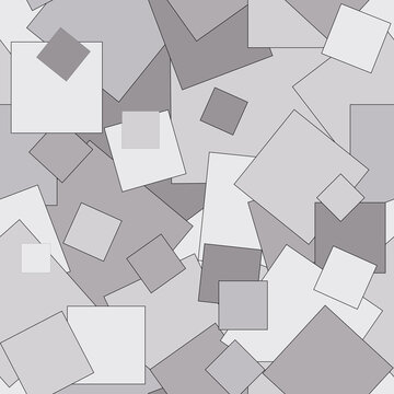 Vector geometric seamless pattern with squares and lines