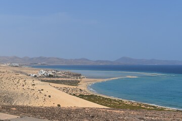 Fototapeta na wymiar Famous paradise beach called Sotavento on the Island of Fuerteventura