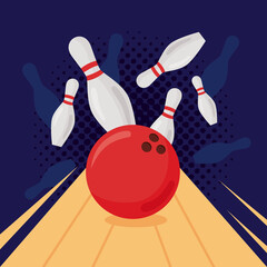 bowling strike game - obrazy, fototapety, plakaty