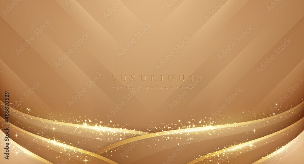 Sticker luxurious gold vector background with blend of sparkling glitter sparkles.