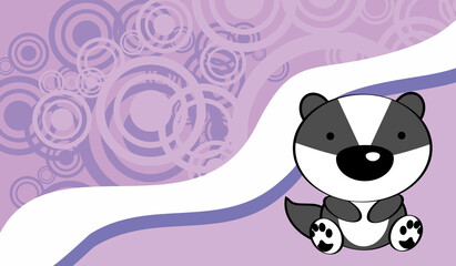 kawaii little baby badger character cartoon background iilustration in vector format