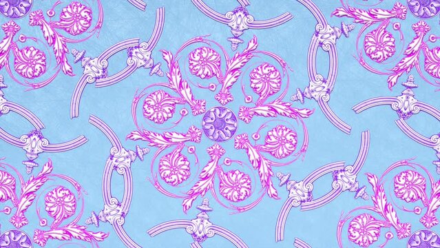 Decorative vintage antique floral baroque ornament, luxury renaissance retro victorian elegant motif, royal damask background with curve shapes and rococo acanthus, animated ornate 3d illustration